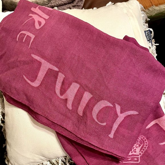 4 for $20 Sale Rare Juicy Couture Fine Wool Purple Scarf - Picture 6 of 9